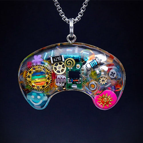 Cyberpunk Gamepad Controller Necklace