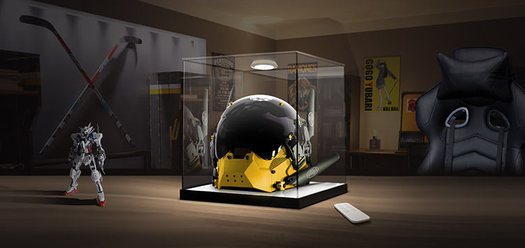 Illuminated Display Case for Cyberpunk Mask, Helmet, Sneakers, Shoes and Toys LG Styler