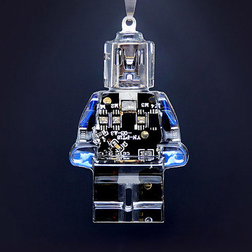 Cyberpunk Robot Keychain