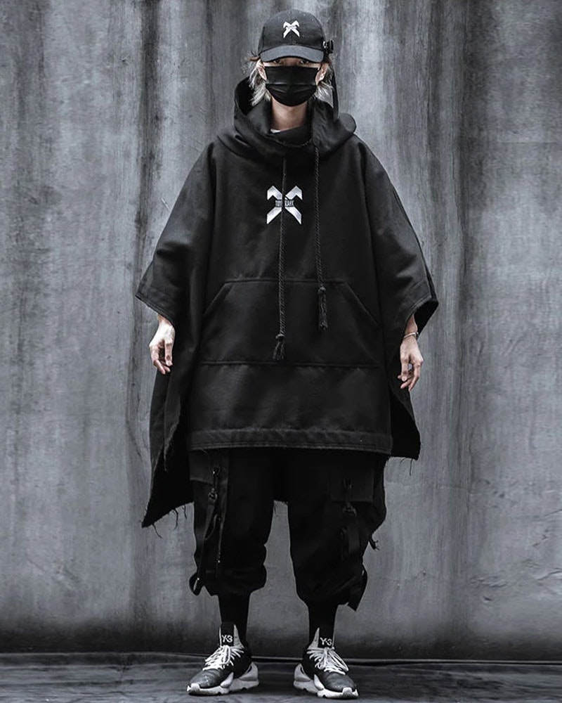 Techwear Poncho - 11BYBB'S DARK Cyberpunk Hooded Cloak