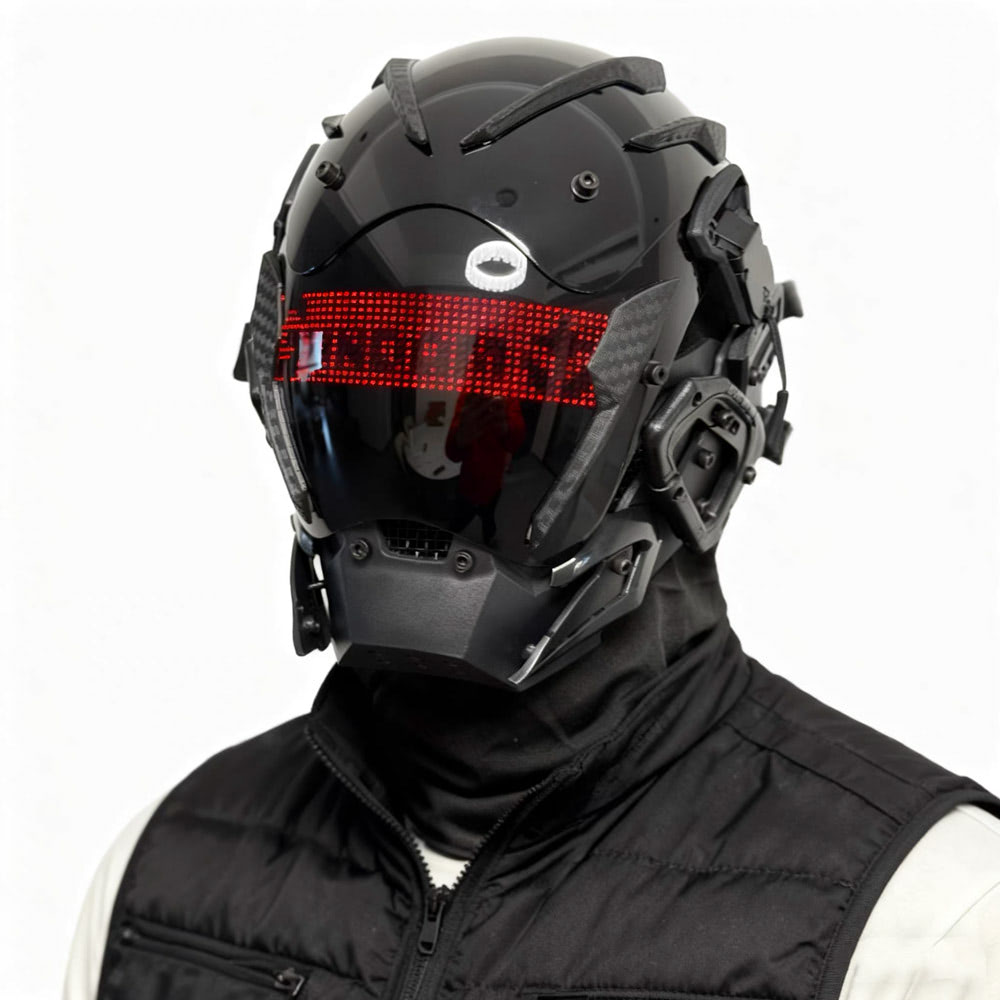 Cyberpunk Mask with Flexible Display