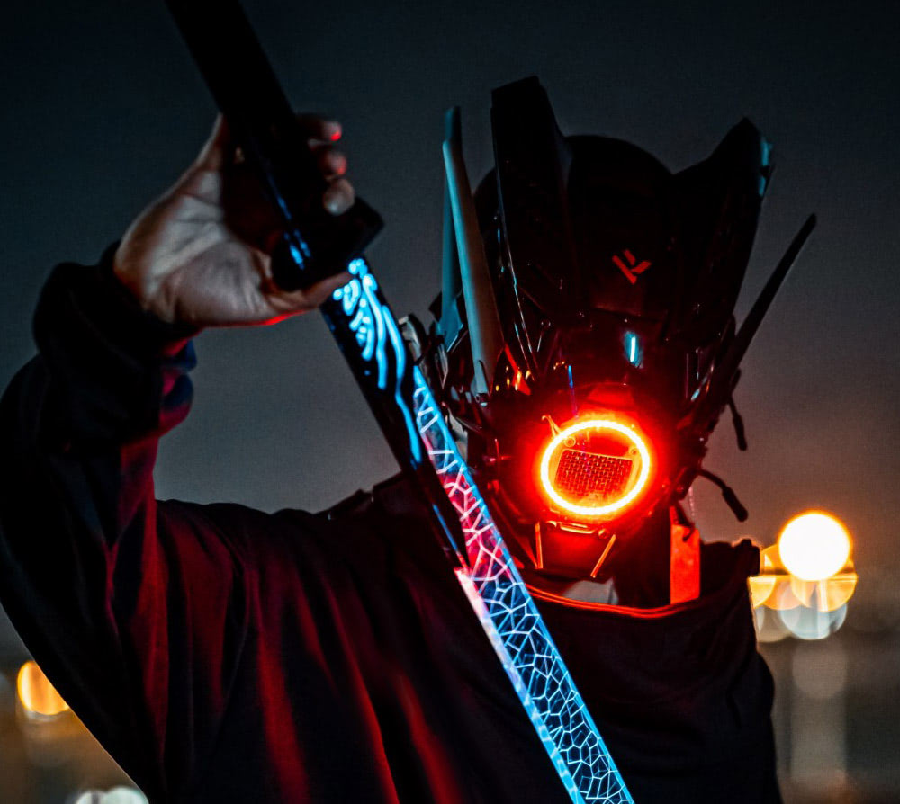 Cyberpunk Mask with RGB Circular LED
