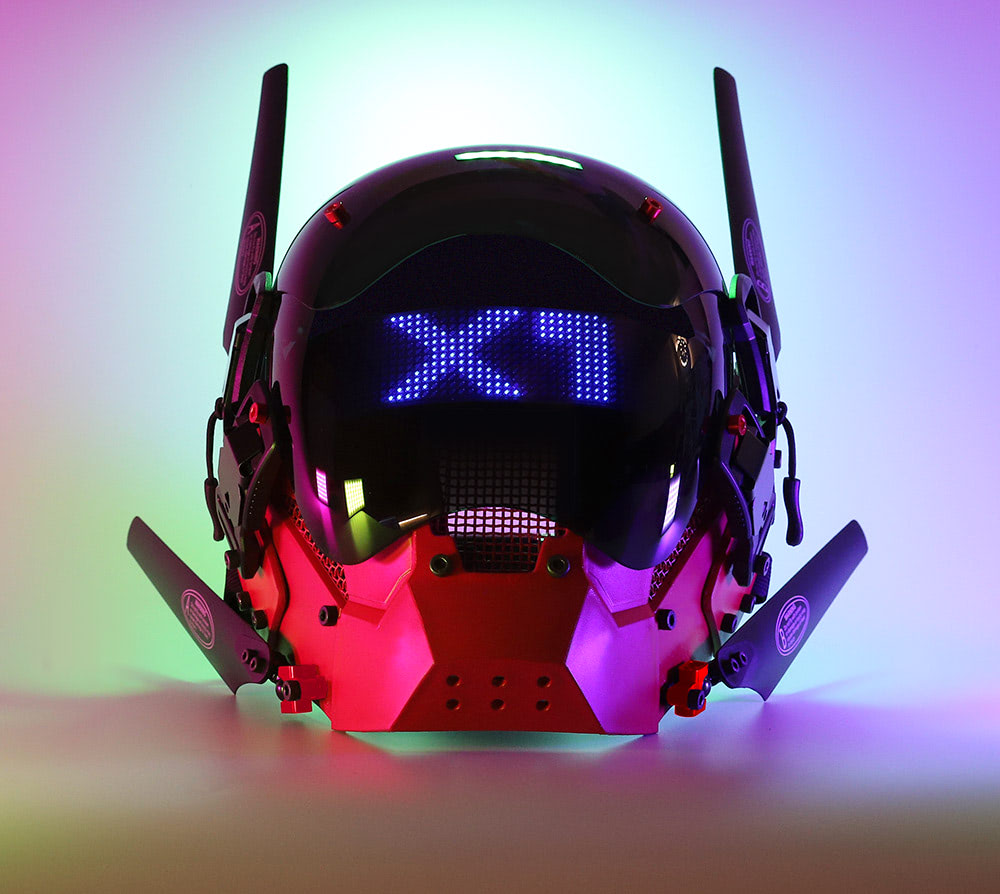 Cyberpunk Mask with Flexible Display