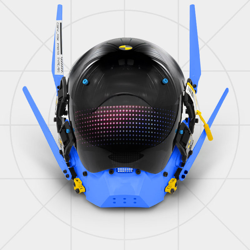 Customizeable Cyberpunk Mask [PROTO] Type-1 BLUE