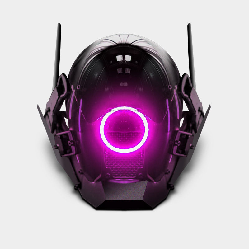 Cyberpunk Helmet with Circular LED Light