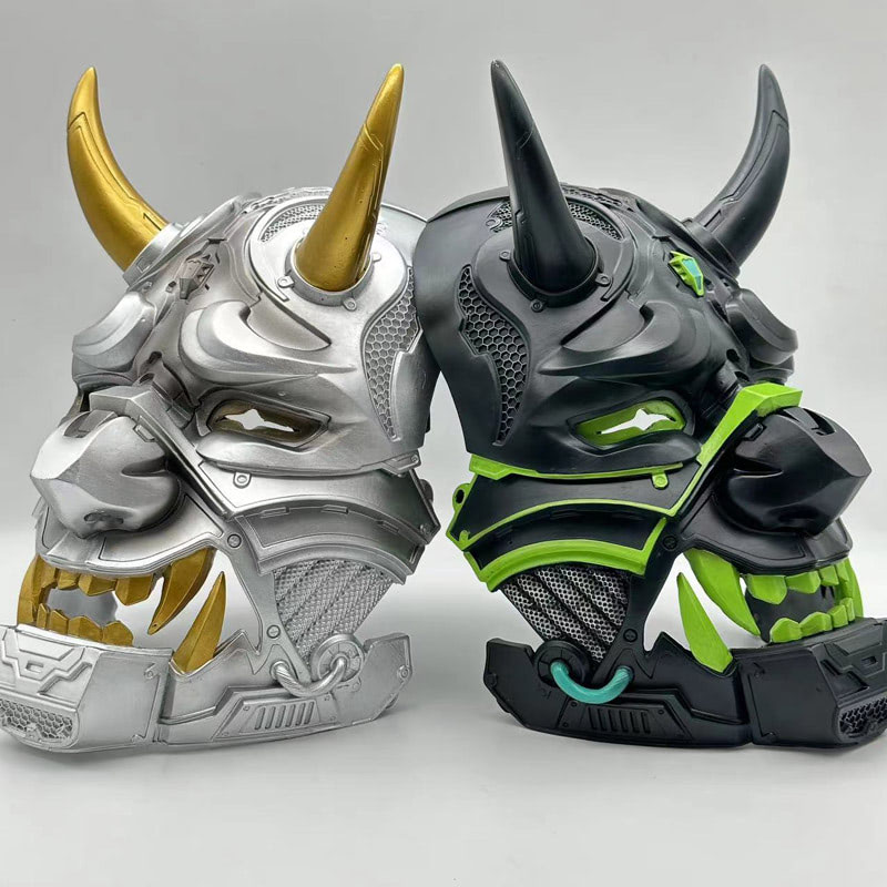 Mezza maschera modulare personalizzabile Cyberpunk Hannya 