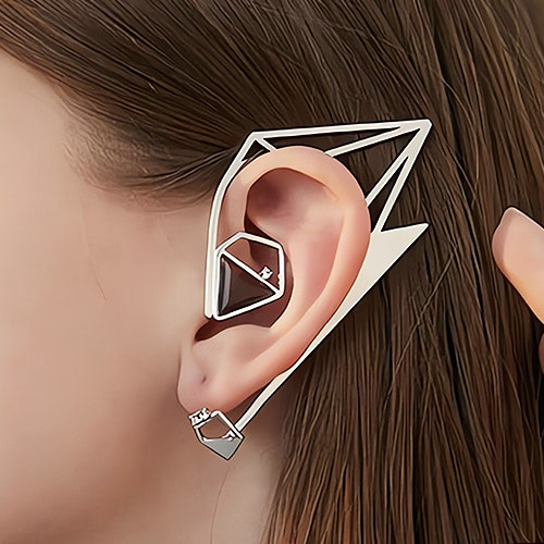 Cyberpunk Geometric Ear Clip
