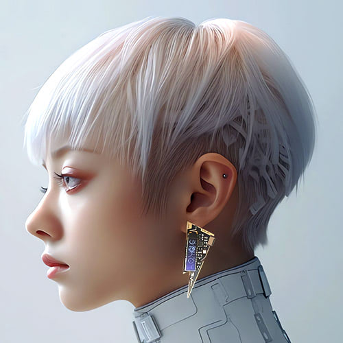 Cyberpunk LCD Earring