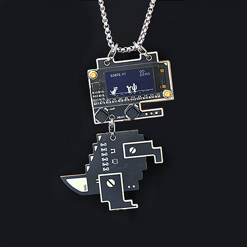 Dino Game LCD Necklace