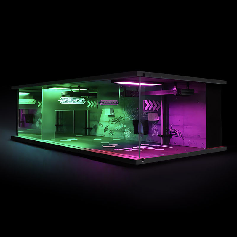 Cyberpunk Diorama Scene Landscape Background
